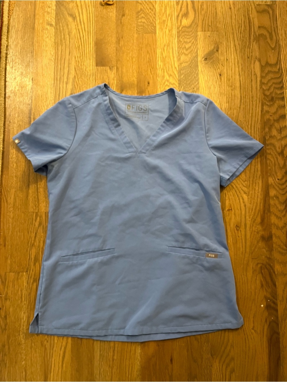 FIGS Women's Light Blue V-Neck Scrub Casma Surgical Top